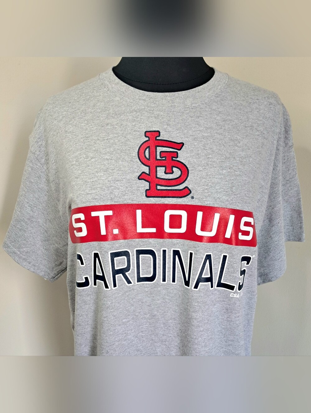CSA St. Louis Cardinals Unisex MLB Gray Short Sleeved T-Shirt Size Medium